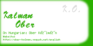 kalman ober business card